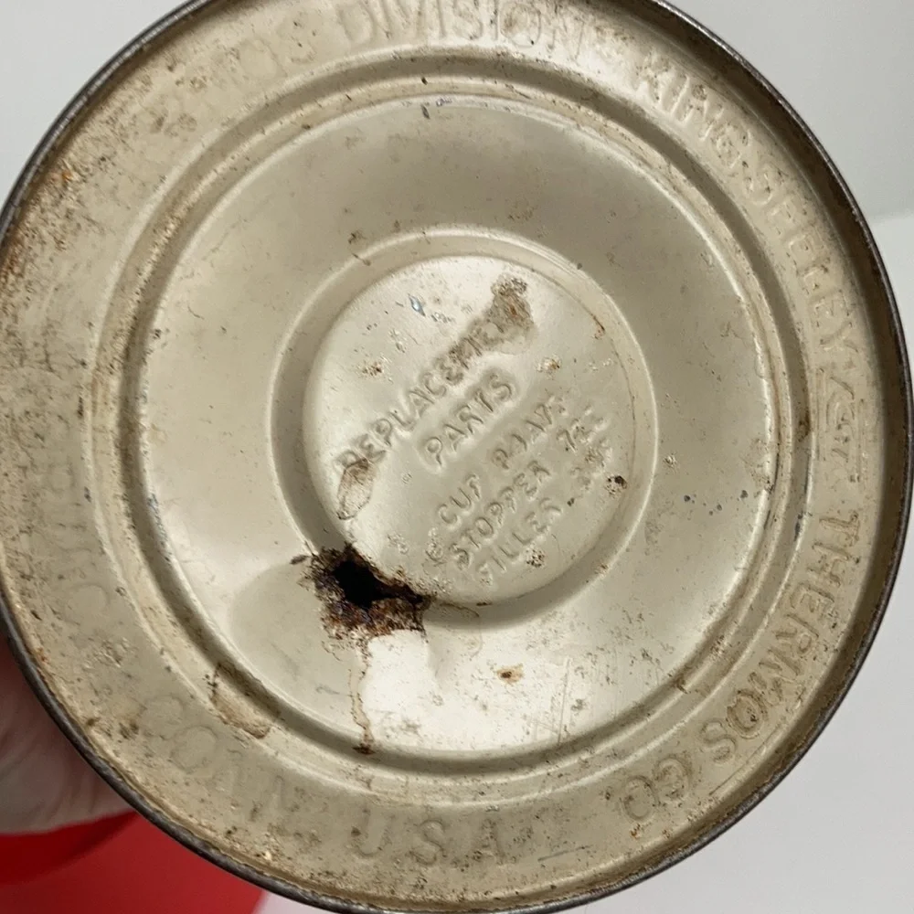 Vintage Thermos brand thermos red stripe 1974 King-Seeley Thermos Co.